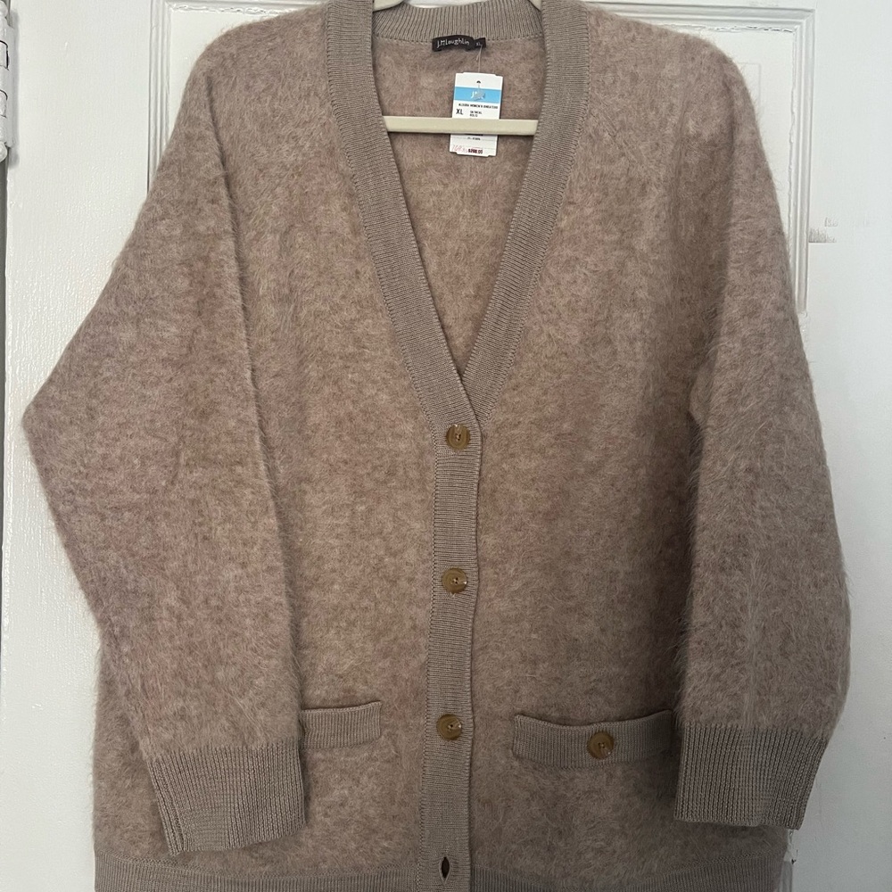 J. McLaughlin Taupe Cardigan Sweater
